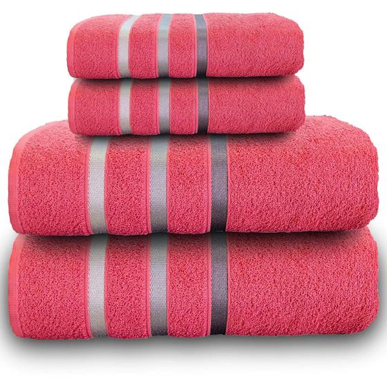 Jogo De Toalhas 4 Peças Teka Dry 100% Algodão Imagem de Jogo De Toalhas 4 Peças Teka Dry 100% Algodão