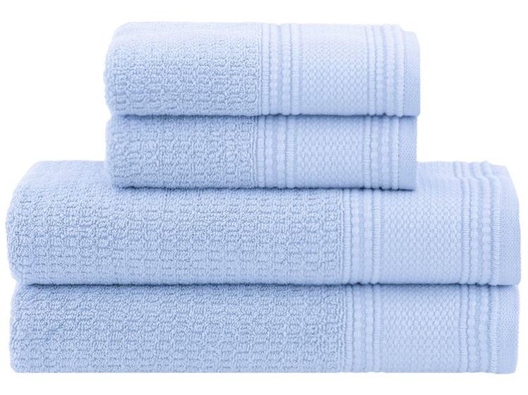 Jogo de Toalhas Buddemeyer 100% Algodão Novita Extra Soft Jacquard Felpa Azul 4 Peças
