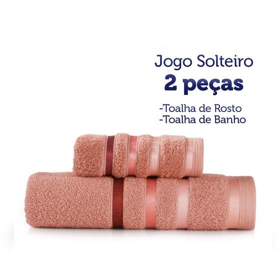 Imagem de Jogo de Toalhas Teka Lumiere 2 Peças 1 Banho e 1  Rosto Cor Rosa