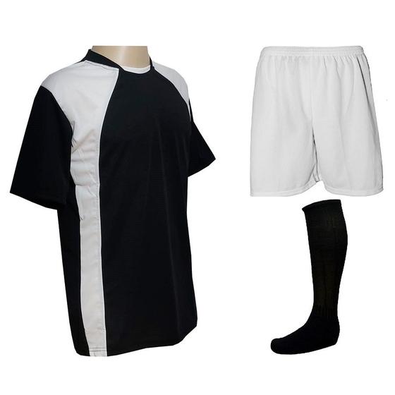 Imagem de Jogo de Uniforme Completo 20+1 Preto/Branco