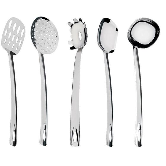 Jogo de Utensílios 6 pçs em Aço Inox com Design Italiano Merlin James.F Conjunto de