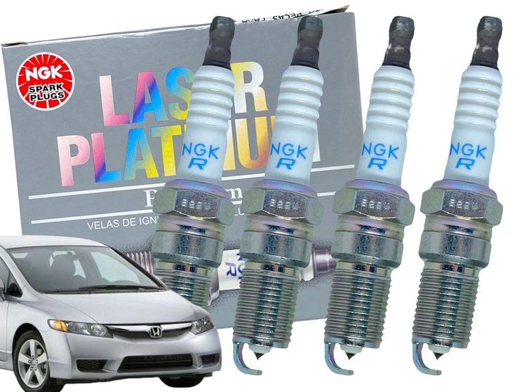 Imagem de Jogo de Velas Civic 1.8 16v Gas/Flex 2006 a 2011 Accord CR-V 2.0 16V Gasolina 2007/... - Ngk Iridium