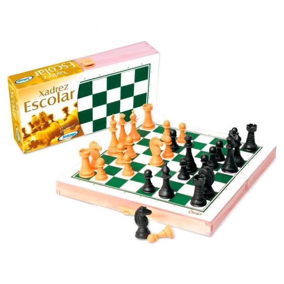 Imagem de Jogo de xadrez escolar peças plasticas xalingo 7+ 60010