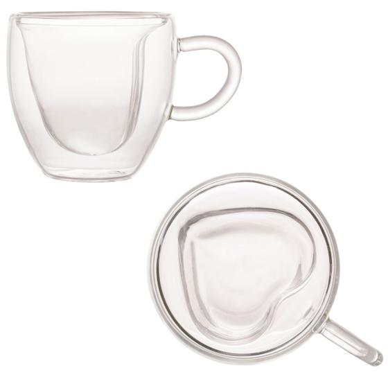 Imagem de Jogo De Xícara De Café Vidro Resistente Ao Calor 2 Pçs 80ml
