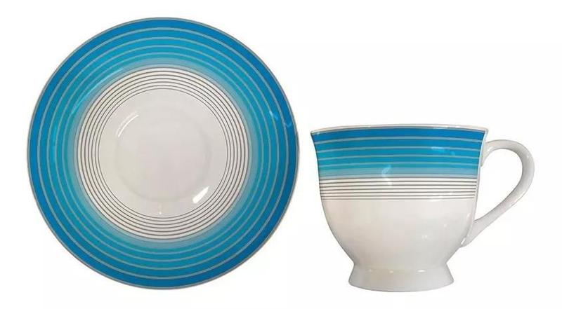 Imagem de Jogo De Xícaras Chá 170ml 12 Pcs Porcelana Indiana Hauskraft
