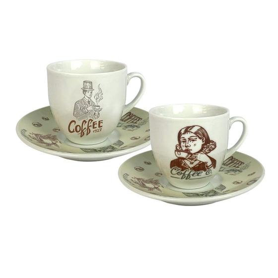 Imagem de Jogo de Xícaras com Pires West Mood Coffee com 12 Peças em Porcelana 90ml - Dynasty