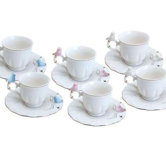 Jogo de Xícaras de Café - Birds Porcelana Wolff (6 Pessoas) Menor preço em Jogo de Xícaras de Café - Birds Porcelana Wolff (6 Pessoas)