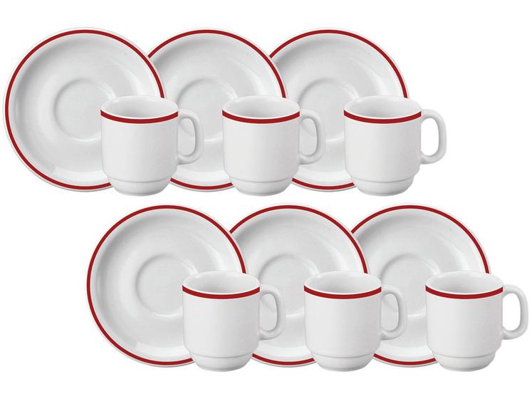 Jogo de Xícaras de Café Porcelana 6 Peças Schmidt – Filete