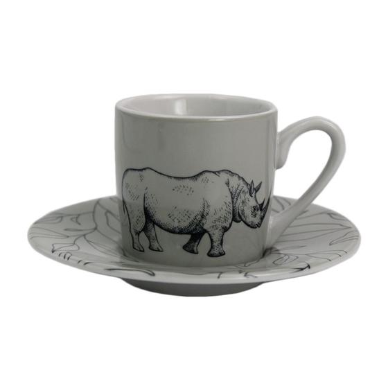 Imagem de Jogo De Xícaras E Pires Em Porcelana Com 80ml Para Expresso Com 6 Peças