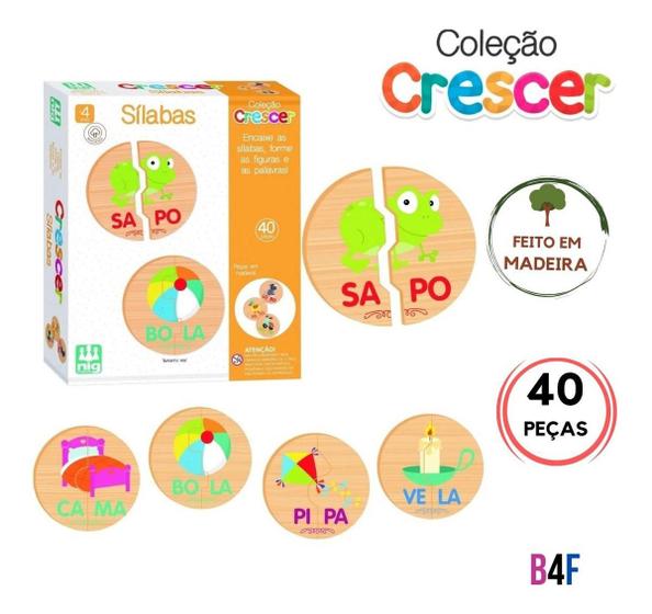Jogo Didático Encaixe As Sílabas 40 Peças Nig Brinquedos Pronta Entrega ...