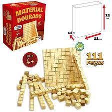 Imagem de Jogo Didático Material Dourado Madeira 111 Peças educativo Infantil