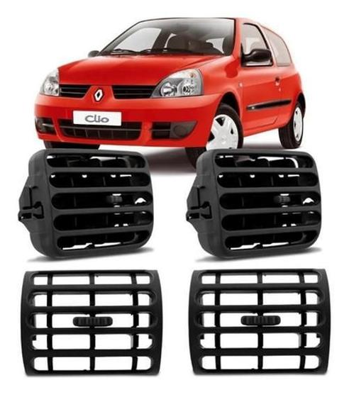 Imagem de Jogo Difusores De Ar Preto Renault Clio 2000 01 A 2016 Kit