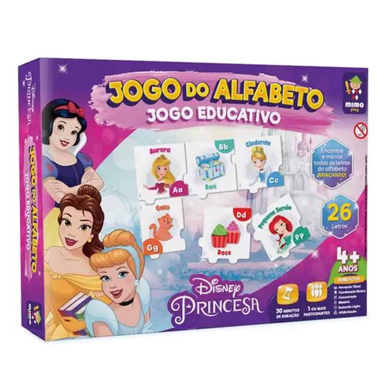 Imagem de Jogo do Alfabeto Princesas Disney Princess Brinquedo Didático Educativo Alfabetização Mimo Toys - 20