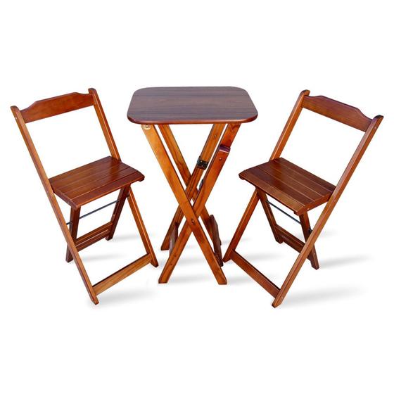 Jogo Dobravel Bistro com 2 Cadeiras para Bar e Restaurante - Imbuia Menor preço em Jogo Dobravel Bistro com 2 Cadeiras para Bar e Restaurante - Imbuia