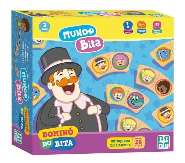 Imagem de Jogo Domino Do Bita 28 Peças Em Madeira Nig Brinquedos