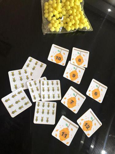 Imagem de Jogo Educativo Ensinando Os Números formato das abelhas com pompom