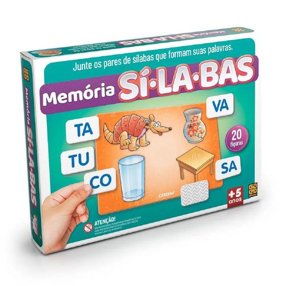 Jogo Educativo Memória Sílabas 01698 - Grow Menor preço em Jogo Educativo Memória Sílabas 01698 - Grow