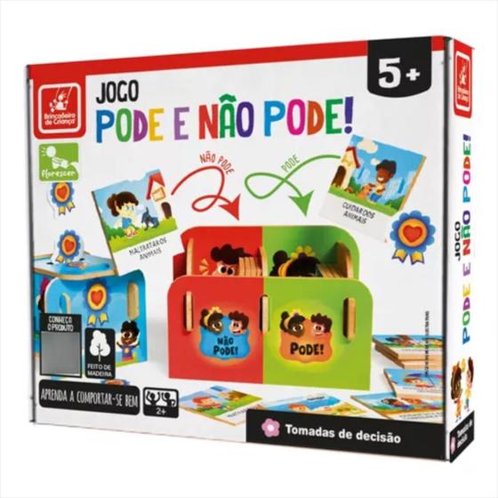 Imagem de Jogo Educativo Pode ou Não Pode Feito em Madeira 3188 Brincadeira de Criança