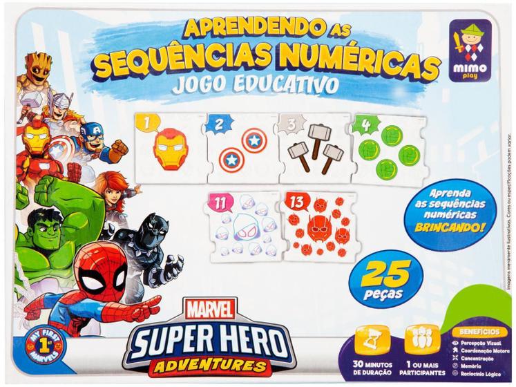 Imagem de Jogo Educativo Sequencia Numerica Vingadores Disney Mimoplay