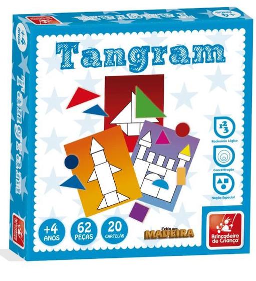 Imagem de Jogo Educativo Tangram 62 Peças Madeira - Brincadeira de criança