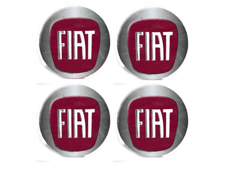 Imagem de Jogo Emblema Resinado Fiat Vermelho Roda Calota Centro 48mm