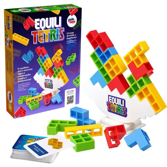 Imagem de Jogo Equili Tetris Brinquedo Montar Infantil Divertido Equilibrio Desafio Familia Viagem Criança