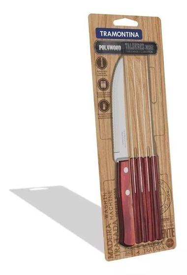 Imagem de Jogo Facas Churrasco Inox Polywood Lar Tramontina 21100675