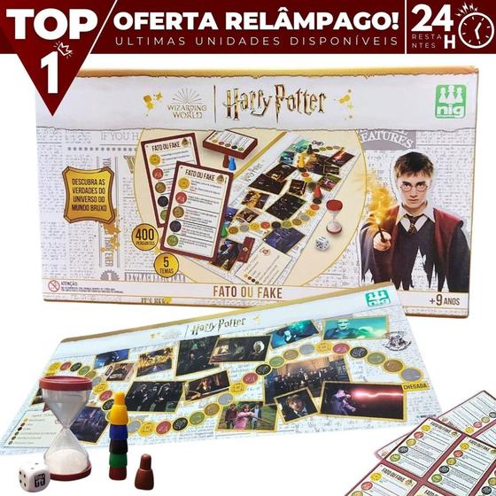 Imagem de Jogo Fato ou Fake Temático Harry Potter Diversão Entre Amigos - Nig Brinquedos