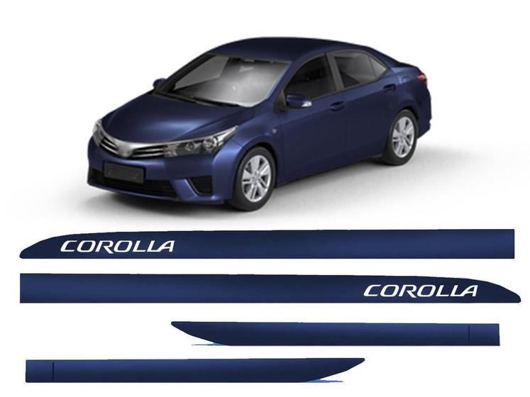 Jogo Friso Lateral Porta Slim Toyota Corolla Azul Cosmo Menor preço em Jogo Friso Lateral Porta Slim Toyota Corolla Azul Cosmo