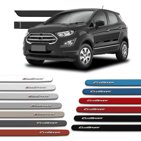 Imagem de Jogo Friso Lateral Redondo Ecosport 2013 a 2021 com Grafia Cromada Alto Relevo