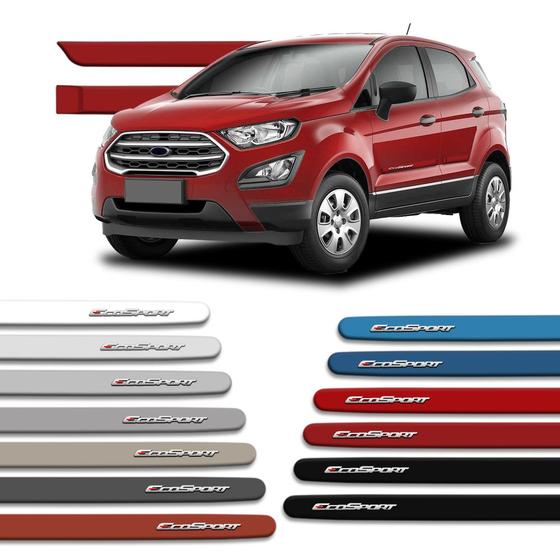 Imagem de Jogo Friso Lateral Redondo Ecosport 2013 a 2021 com Grafia Cromada Alto Relevo