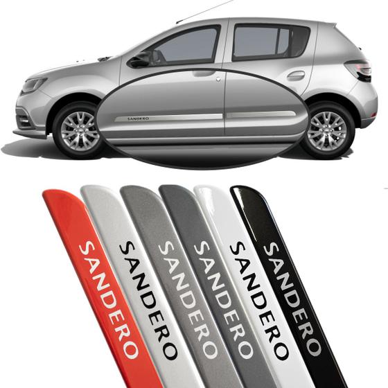 Jogo Friso Slim Lateral Renault Sandero Original com Grafia Cores Menor preço em Jogo Friso Slim Lateral Renault Sandero Original com Grafia Cores