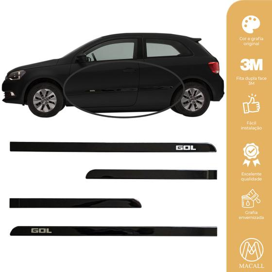 Imagem de Jogo Friso Slim Lateral Volkswagen Gol Original com Grafia Cores