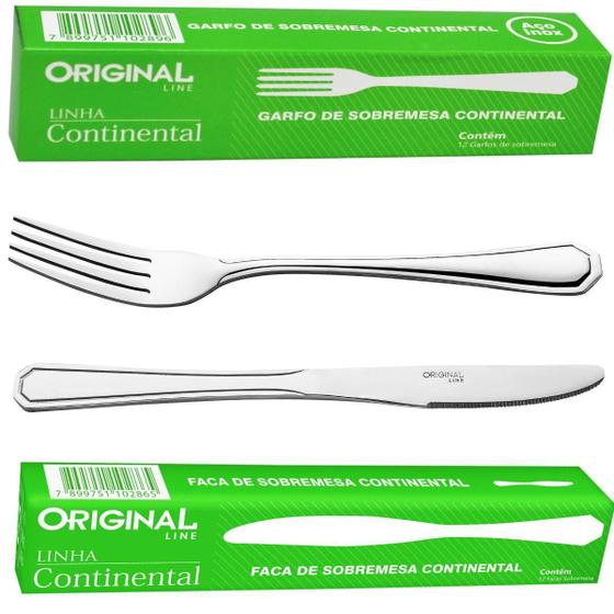Imagem de Jogo Garfo Faca Inox 48 Pecas Bar/Restaurante Sobremesa