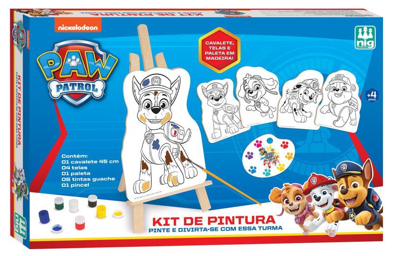 Imagem de Jogo Infantil Brinquedo Kit Pintura Patrulha Canina
