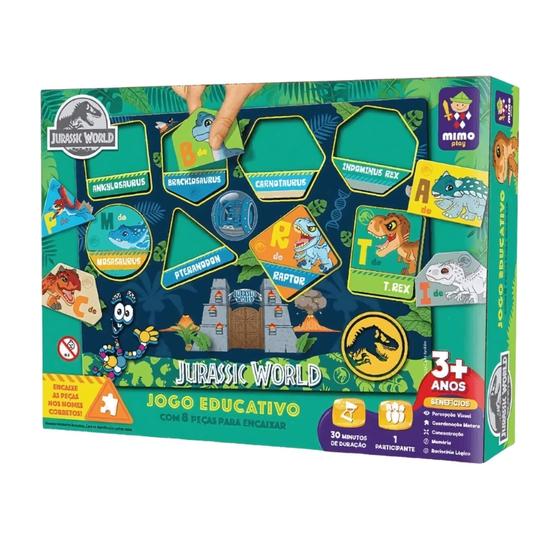 Imagem de Jogo Infantil Educativo Encaixe as Formas Jurassic World Mimo Toys - 2051