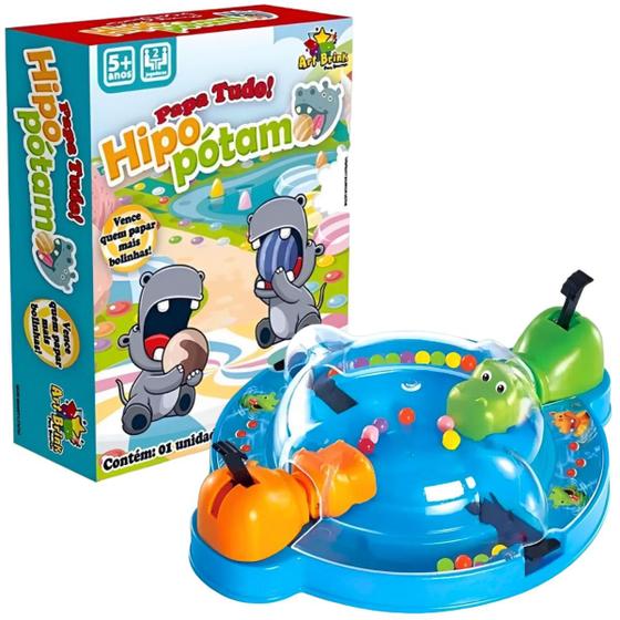 Imagem de Jogo Infantil Para Crianças Papa Tudo Hipopótamo Para Meninas E Meninos Jogos Bolinhas Coloridas