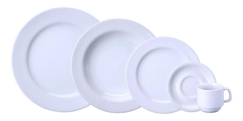 Jogo Jantar Chá 30 Peças Porcelana Branca Schmidt Cilíndrica 6 Lugares Menor preço em Jogo Jantar Chá 30 Peças Porcelana Branca Schmidt Cilíndrica 6 Lugares