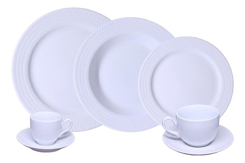 Jogo Jantar Chá E Café Chevron 42 Peças Porcelana Germer 6 Lugares Menor preço em Jogo Jantar Chá E Café Chevron 42 Peças Porcelana Germer 6 Lugares