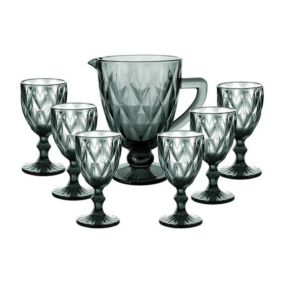 Jogo jarra bico de abacaxi vidro 7 peças dc2612125cz DCasa Menor preço em Jogo jarra bico de abacaxi vidro 7 peças dc2612125cz DCasa