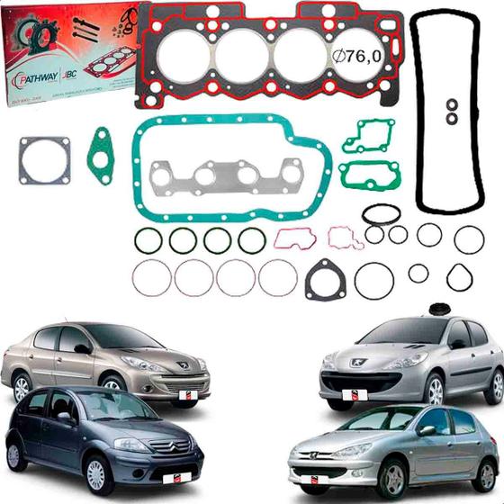Jogo Junta Motor Citroen C3 Peugeot 206 207 1.4 8v 2003/2014 - Pathway Imagem de Jogo Junta Motor Citroen C3 Peugeot 206 207 1.4 8v 2003/2014