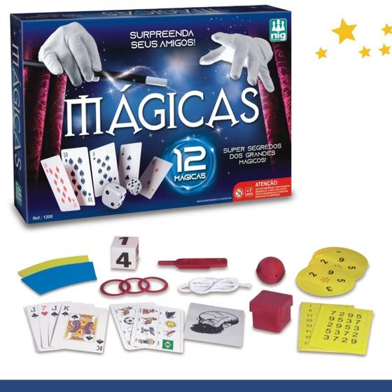 Imagem de Jogo Kit 12 Mágicas Infantil Truques Cartas Brinquedos