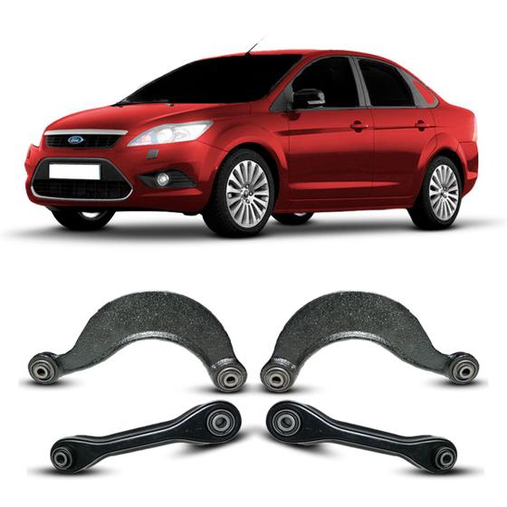 Imagem de Jogo Kit Braço Leque Curvo Reto Traseiro Suspensão Traseira Ford Focus Sedan 2008 2009 2010 2011 2012 2013