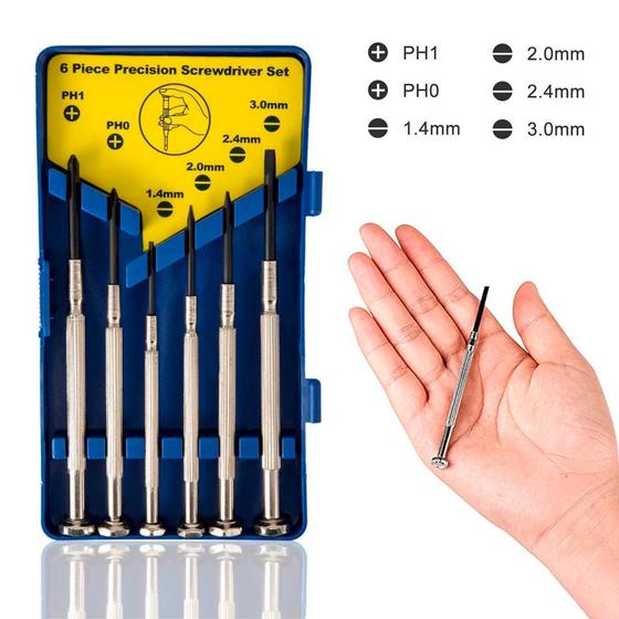 Jogo Kit Chaves Precisão 6 Peças Philips e Fenda Manutenção Celular Relógio e Notebook Menor preço em Jogo Kit Chaves Precisão 6 Peças Philips e Fenda Manutenção Celular Relógio e Notebook