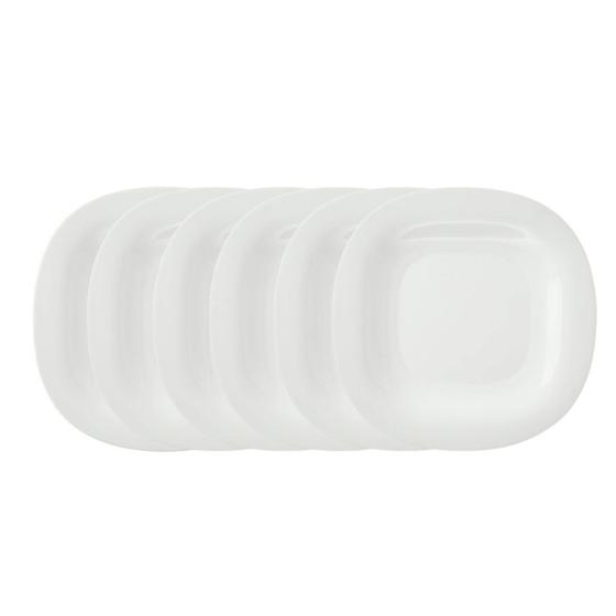 Imagem de Jogo Kit de 6 Pratos Raso 27cm Vidro Branco Luminarc Carine