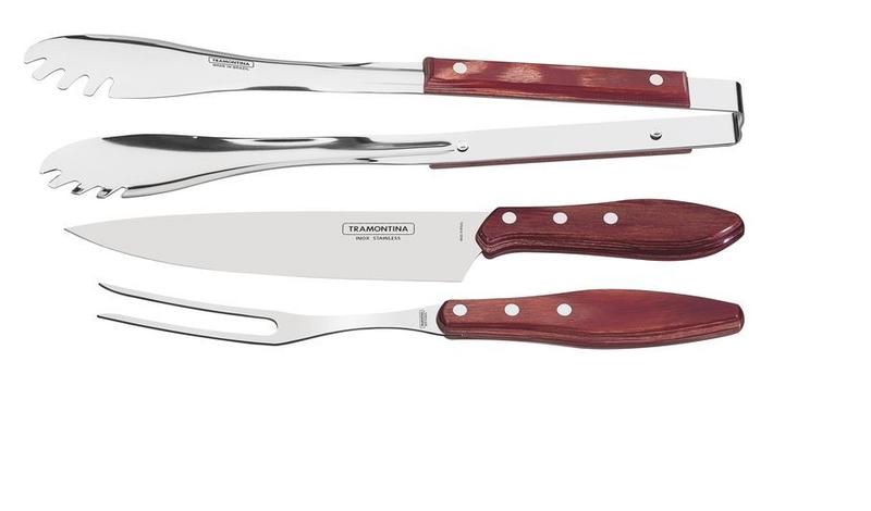 Imagem de Jogo Kit Para Churrasco Inox 3 Peças Polywood Tramontina