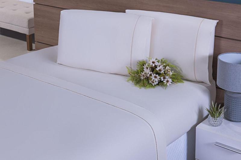 Imagem de Jogo Lençol 4 Peças Cama Viúva Percal 200 Fios Palha
