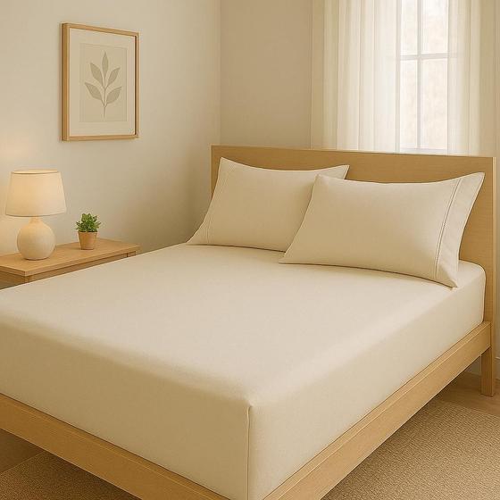 Imagem de jOGO Lençol cama King 400 Fios 3 Peças algodao com elastico