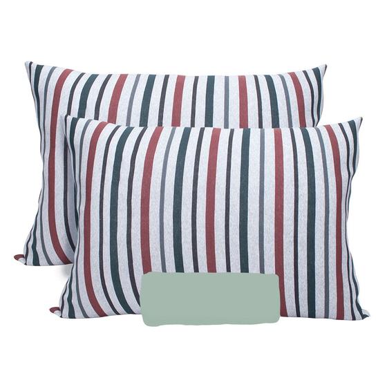 Imagem de Jogo Lençol Cama Queen Size C/ Elástico Doce Vida Portallar Conjunto 3 Pçs