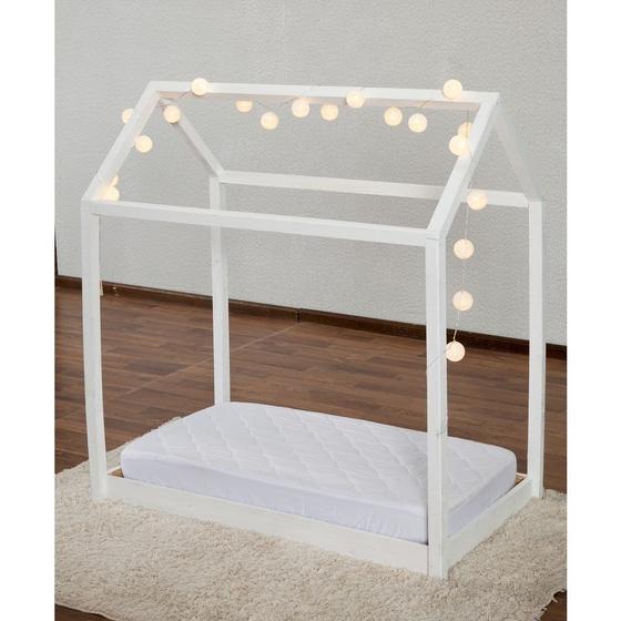 Imagem de Jogo lençol mini cama montessoriana 3 peças percal 200 fios branco